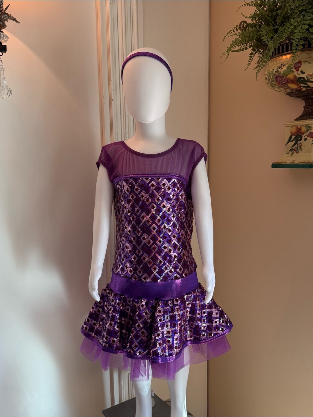 A Wish Come True 2 Beloved Purple Sequin Jazz Tap Costume Child Large